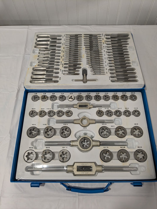 110 Piece Tap & Die Set #4-40 to 3/4-16 Taps NPT, UNC & UNF 03959137