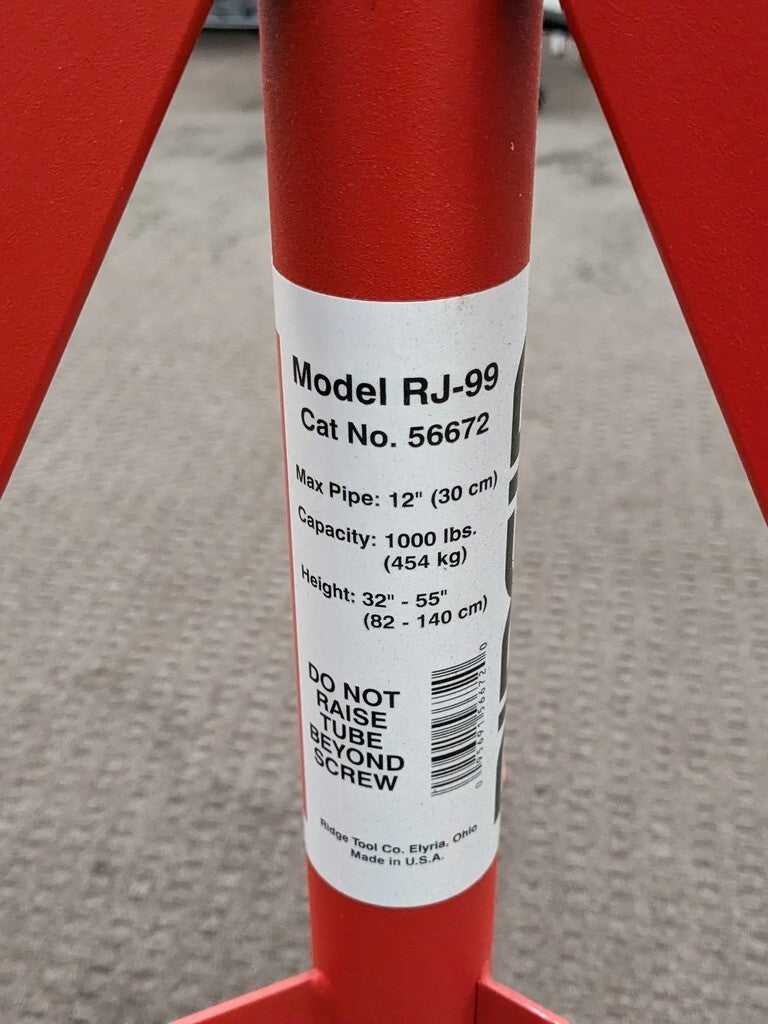 Ridgid Roller Head Pipe Stand 12" Pipe Capacity 32" to 55" Height 56672