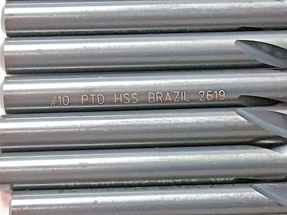 Precision Twist Drill Jobber Length Drill Bits HSS #10 QTY12 135 deg 018210