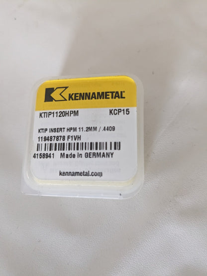 Kennametal Replaceable Drill Tip: KTIP1120HPM KCP15, 0.4409″ Dia 4158941