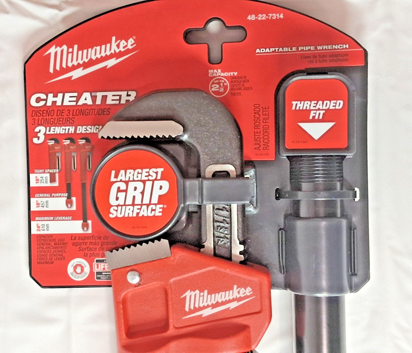 Milwaukee Steel Tool Pipe Pipe Wrench 3/8 to 2-1/2" 24" OAL 48-22-7314