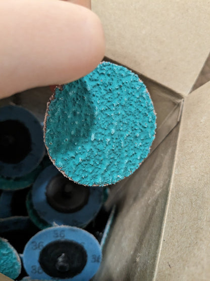 SUPERIOR ABRASIVES QuickChange DiscType R 2" Dia 36 Grit approx. 100pcs A016011