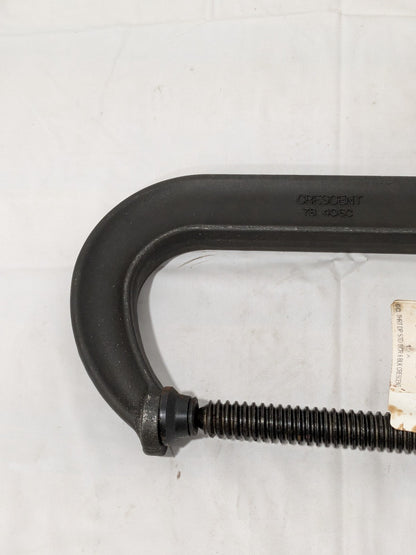 Crescent C-Clamp: 6" Max Opening, 4-1/8" Throat Depth, Regular-Duty 78