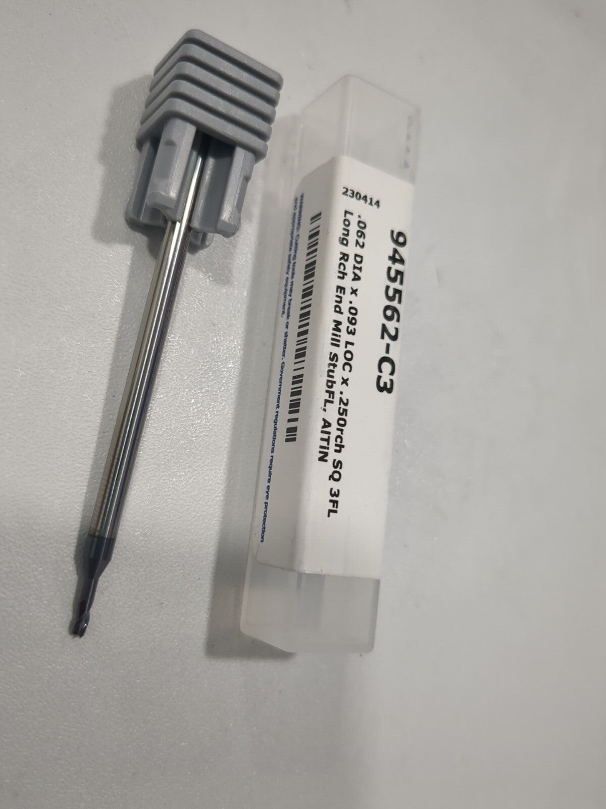 HARVEY TOOL Square End Mill: 1/16" Dia, 3/32" LOC 3 Fl Solid Carbide 945562-C3