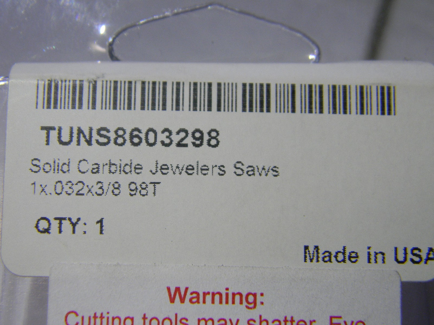 Professional 1" x 0.032" x 3/8" 98 teeth Solid Carbide Jeweler&ap