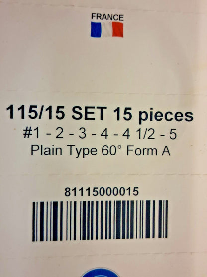 Magafor HSS Combo Drill & Countersink Set 15 Pc #1 to #5 81115000015