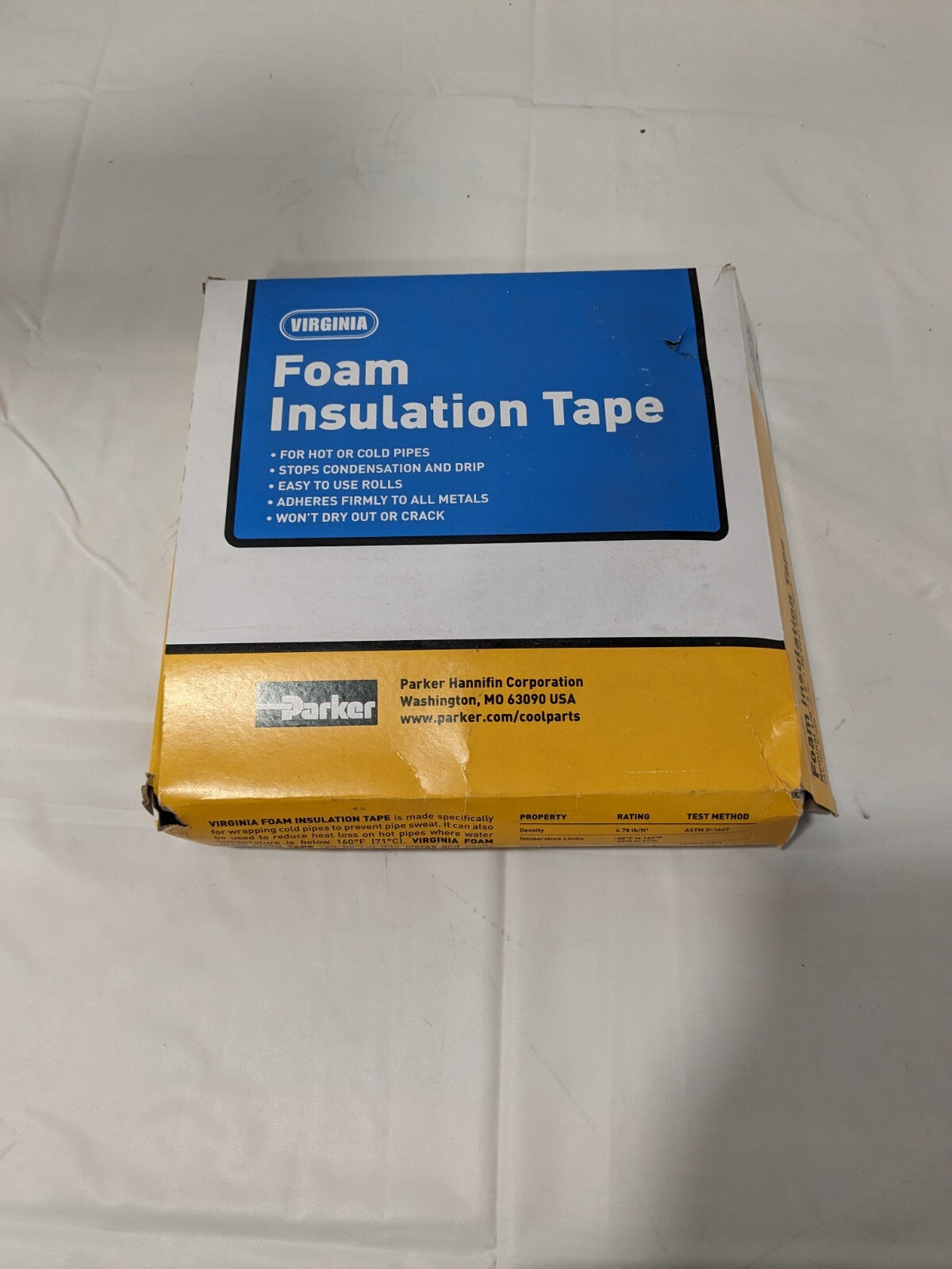 PARKER 30' Long Foam Pipe Insulation Tape 2" Wide x 1/8" Thick 475290