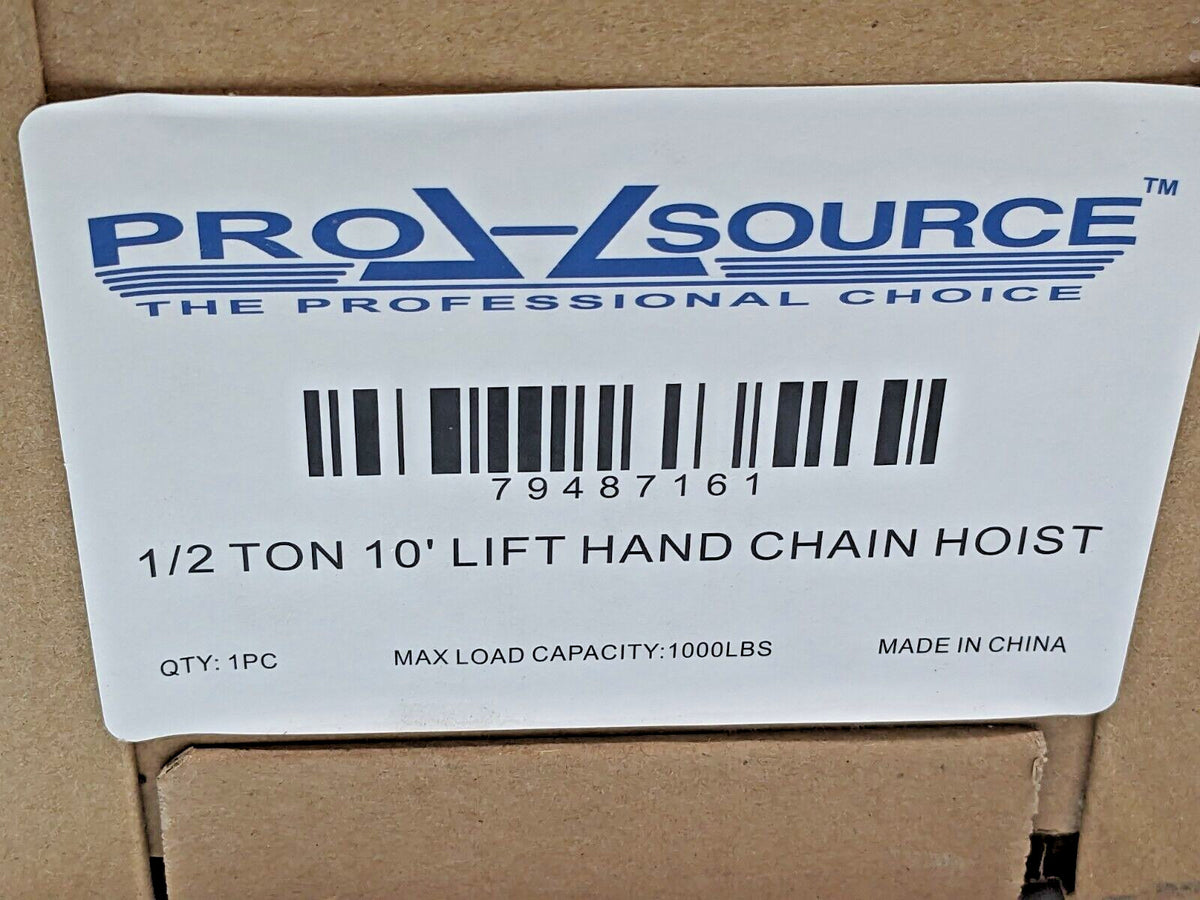 PRO-SOURCE Manual Hand Chain Hoist 1/2 Ton X 10 Ft Lift 79487161