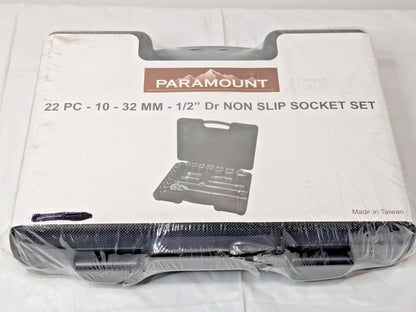 Paramount 22 Piece Non Slip Socket Set 1/2" Drive 10 to 32 mm 69556405