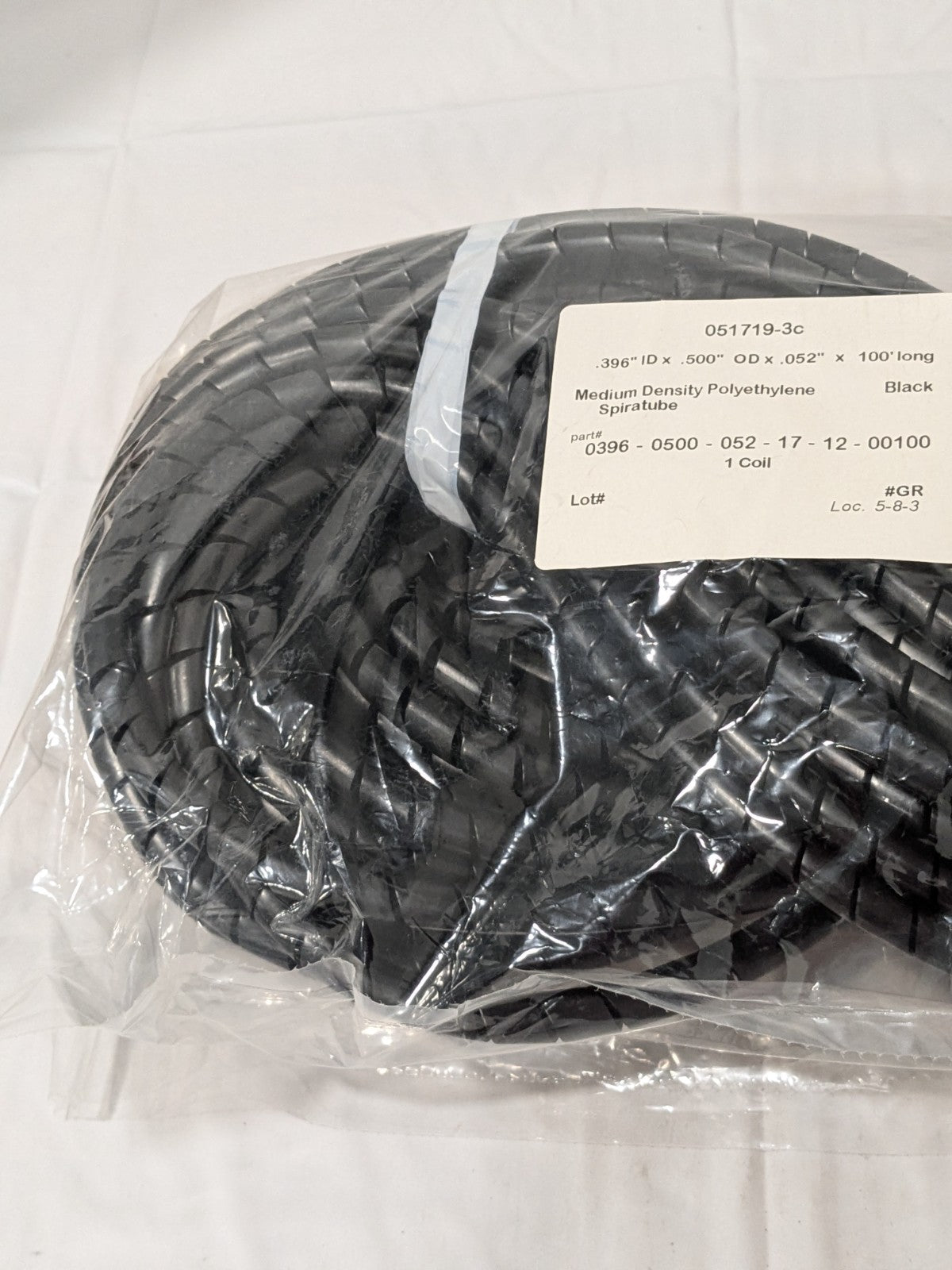 0.396" ID, Black MDPE Wire & Hose Harness Cable Sleeve, 100' Long 17005