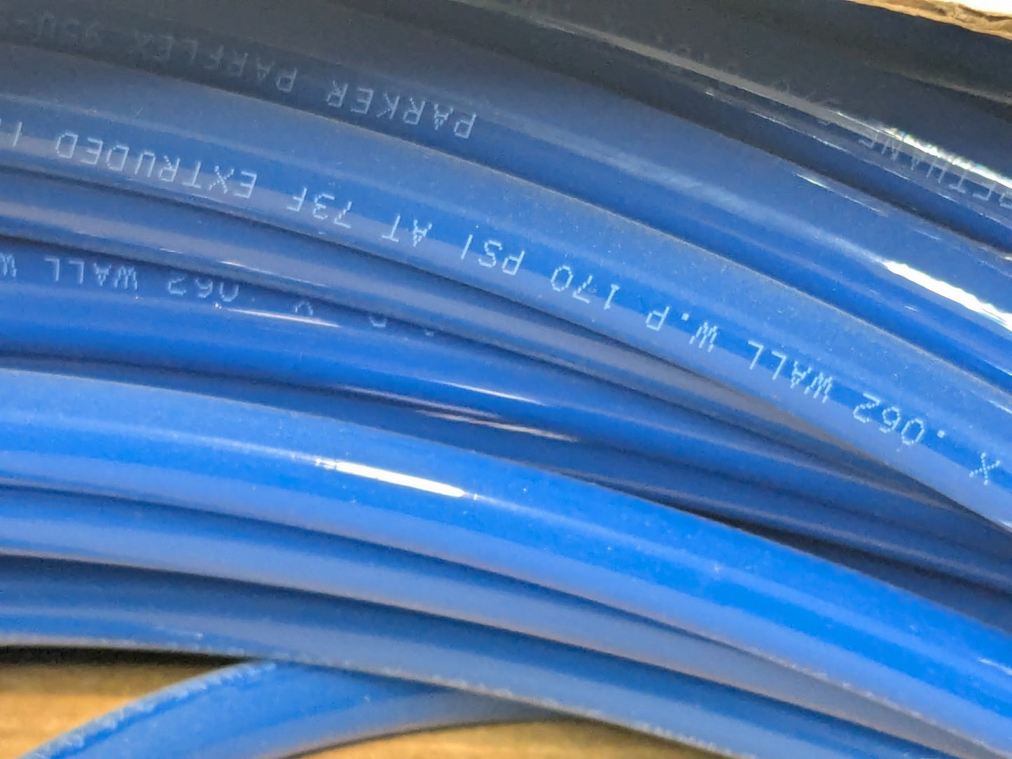 100 FT Parker Polyurethane Blue Tube 1/4" Inside Dia 3/8" Outside Dia 95U6BLU100