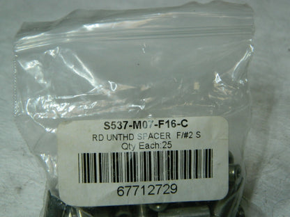 Electro Hardware SS Round Unthreaded Spacer F#2S Qty. 25 S537-M07-F16