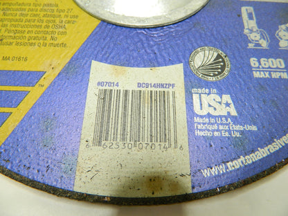 NORTON Depressed Center Wheel: Type 27, 9" Dia, Ceramic Qty 10 66253007014