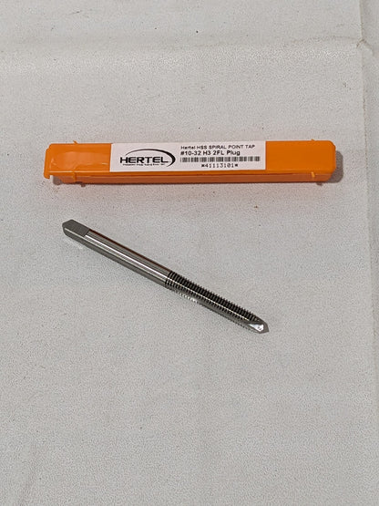 HERTEL Spiral Point Tap: #10-32 UNF, 2 Flutes, Plug Chamfer 41113101