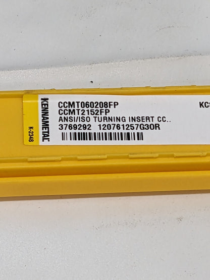 KENNAMETAL Turning Insert: CCMT2152FP KCU10, Carbide Qty 5 3769292