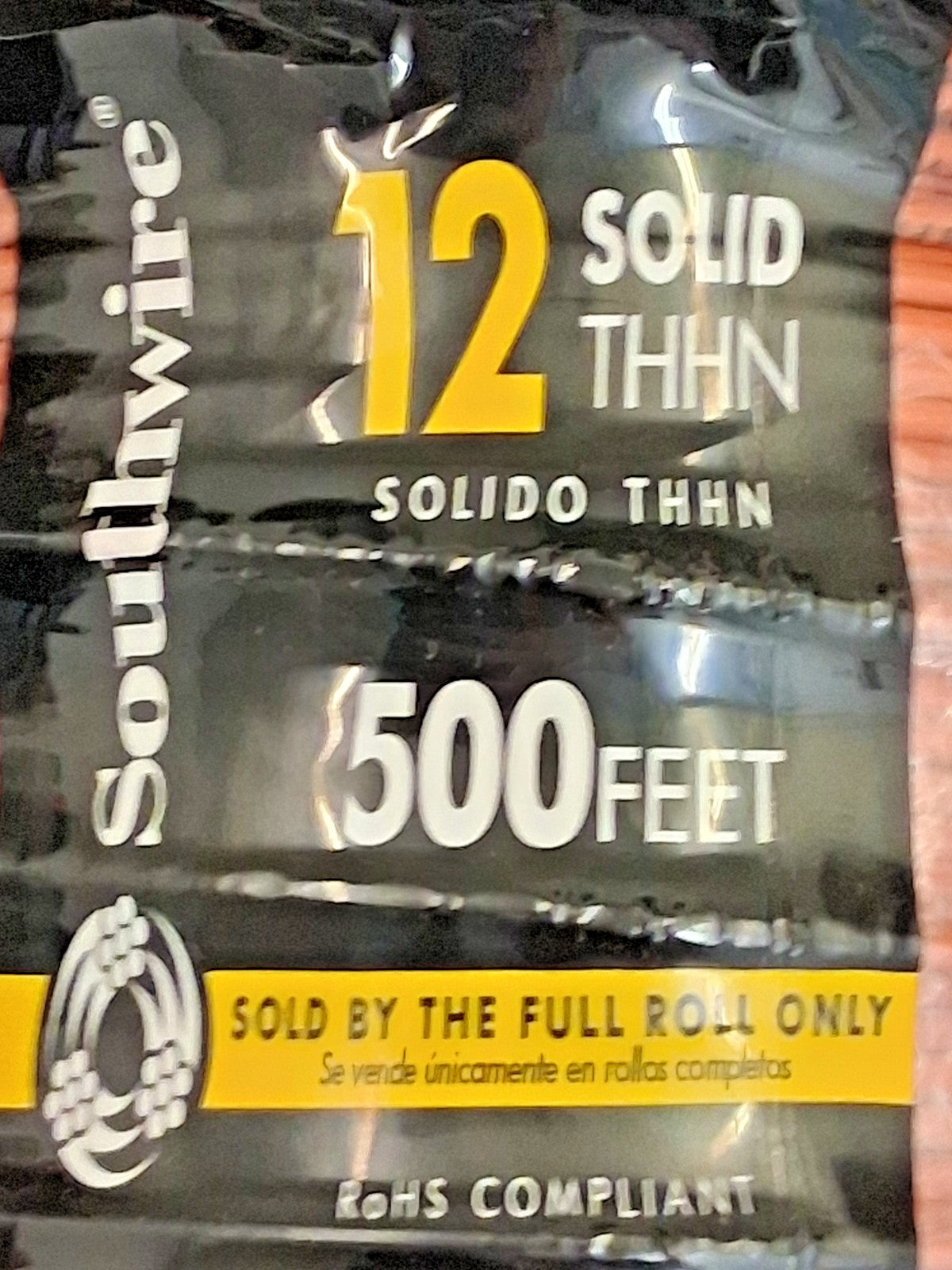Southwire 12 Orange Solid CU THHN Wire 500ft 11593158