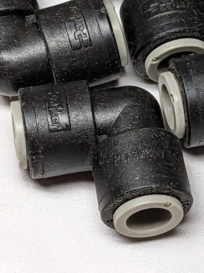 PARKER Push-to-Connect Fitting Bulkhead Union, 3/8 x 3/8" OD Qty 5 PPB6BU6-MG