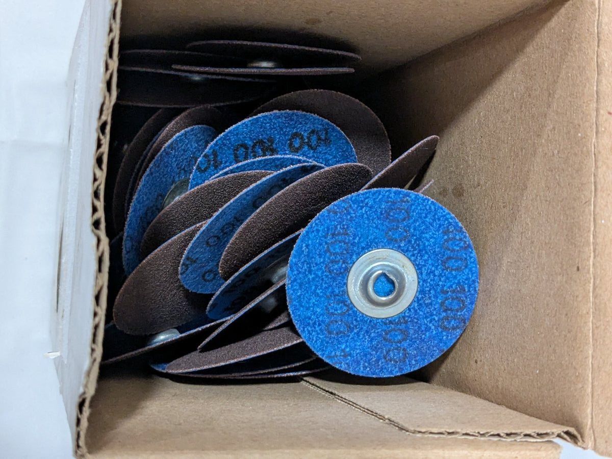 Norton Quick-Change Disc: Type S, 2" Dia, 100 Grit, AO Box of 100 662611381