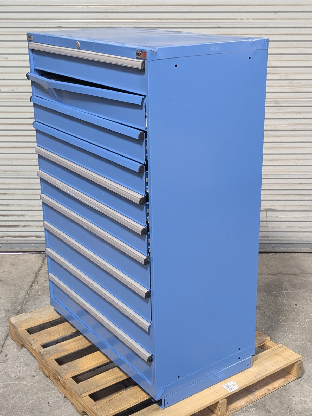 Lista 10 Drawer Industrial Storage Cabinet Steel Blue 59 x 40 x 22 Parts/Repair