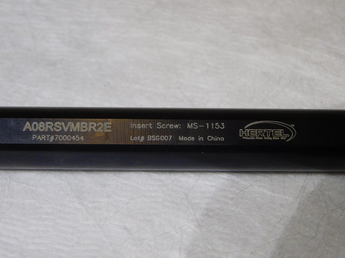 Hertel Indexible Boring Bar 0.98 Min Bore Dia 1.2 Shank Dia 8 OAL A08RSVMBR2E