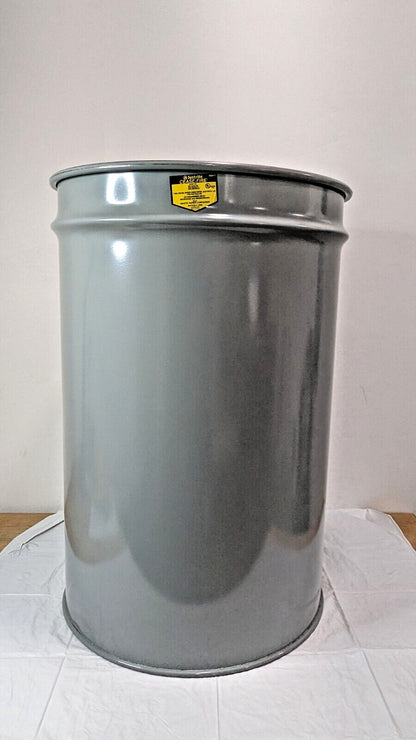 Justrite 30 Gal Cease-Fire Waste Receptacle Safety Drum Gray CAN ONLY 26014
