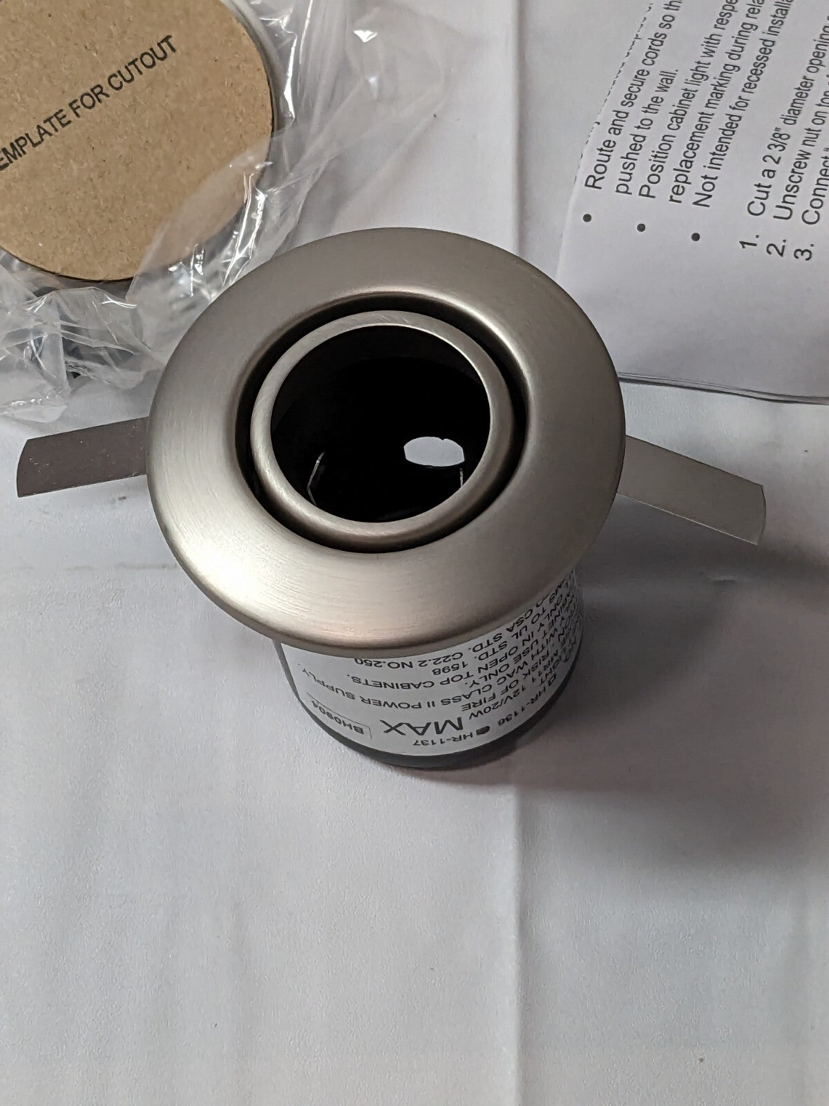 WAC Lighting Low Voltage Mini Recessed Lamp Adjustable Brushed Nickel HR-1137-BN