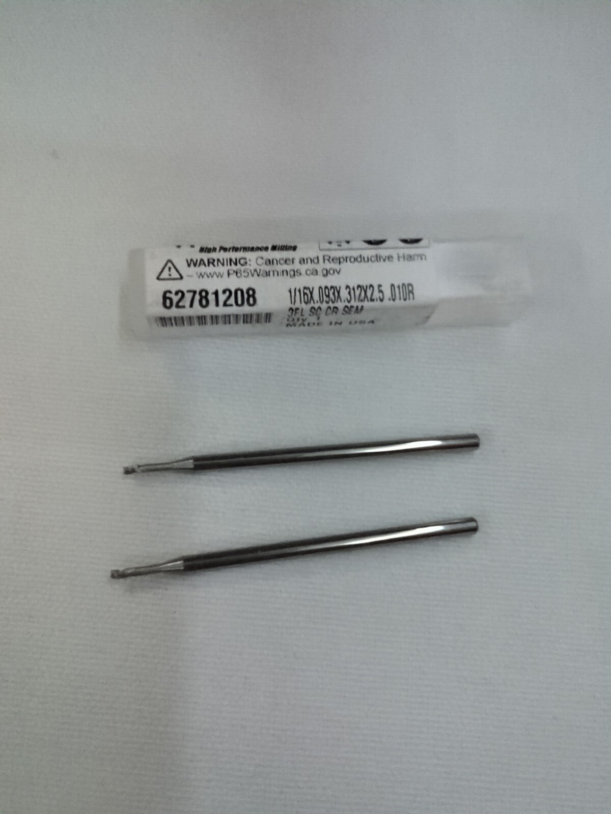 ACCUPRO Corner Radius End Mills: 1/16" Dia, 1.25" LOC, 3 Fl 14796237