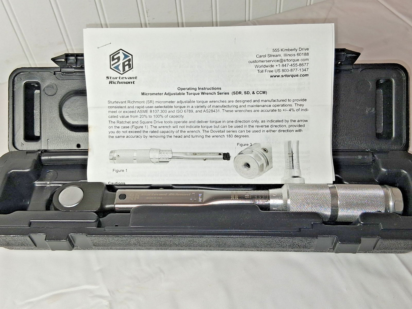Sturtevant Richmont Micrometer Torque Wrench 3/8 in Drive Newton Meter 869776