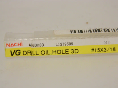 Nachi VG Oil Hole Drill 3D #15 x 3/16 1406546