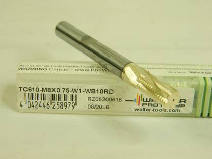 Walter SC Helical Flute Thread Mill TC610-M8x0.75-W1-WB10RD 6589135