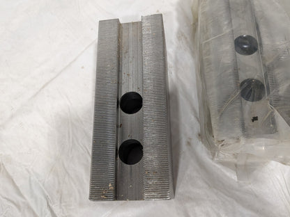 Soft Lathe Chuck Jaw: Serrated 6-1/2" OAL, 2-1/2" OAW, 2-5/8" OAH