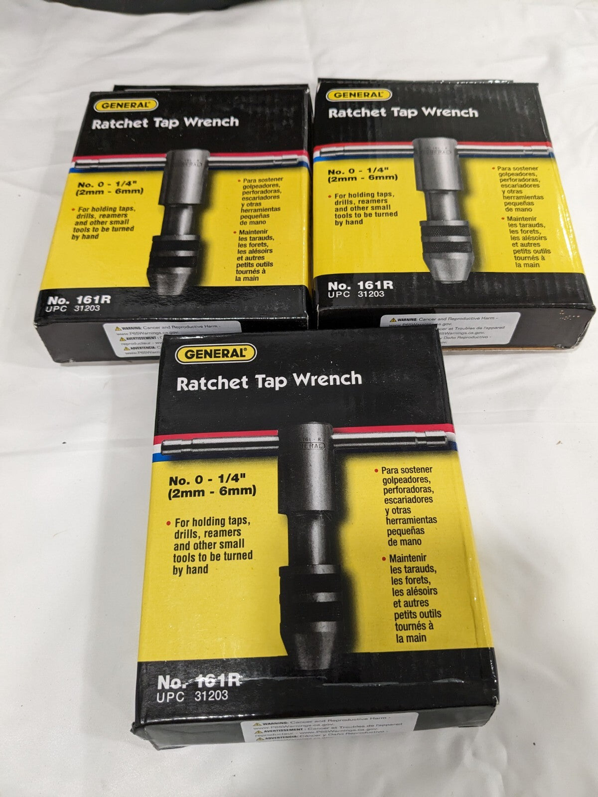 GENERAL #0 to 1/4" Tap Capacity, T Handle Tap Wrench Qty 3 161R