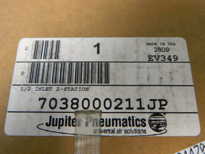 Jupiter Pneumatics 3/8" Inlet 1/2" Outlet Manifold 2 Outlet Ports 7038