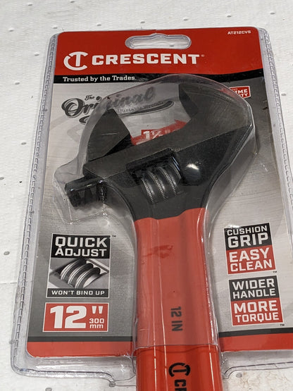 CRESCENT 12" Adjustable Wrench: Black Finish AT212CVS