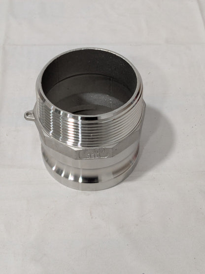 Cam & Groove Coupling: 3" Part F, Stainless Steel, 500 psi Max 44795086