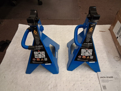 Pro 6 Ton Load Capacity Ratcheting Jack Stands 2pk T460002