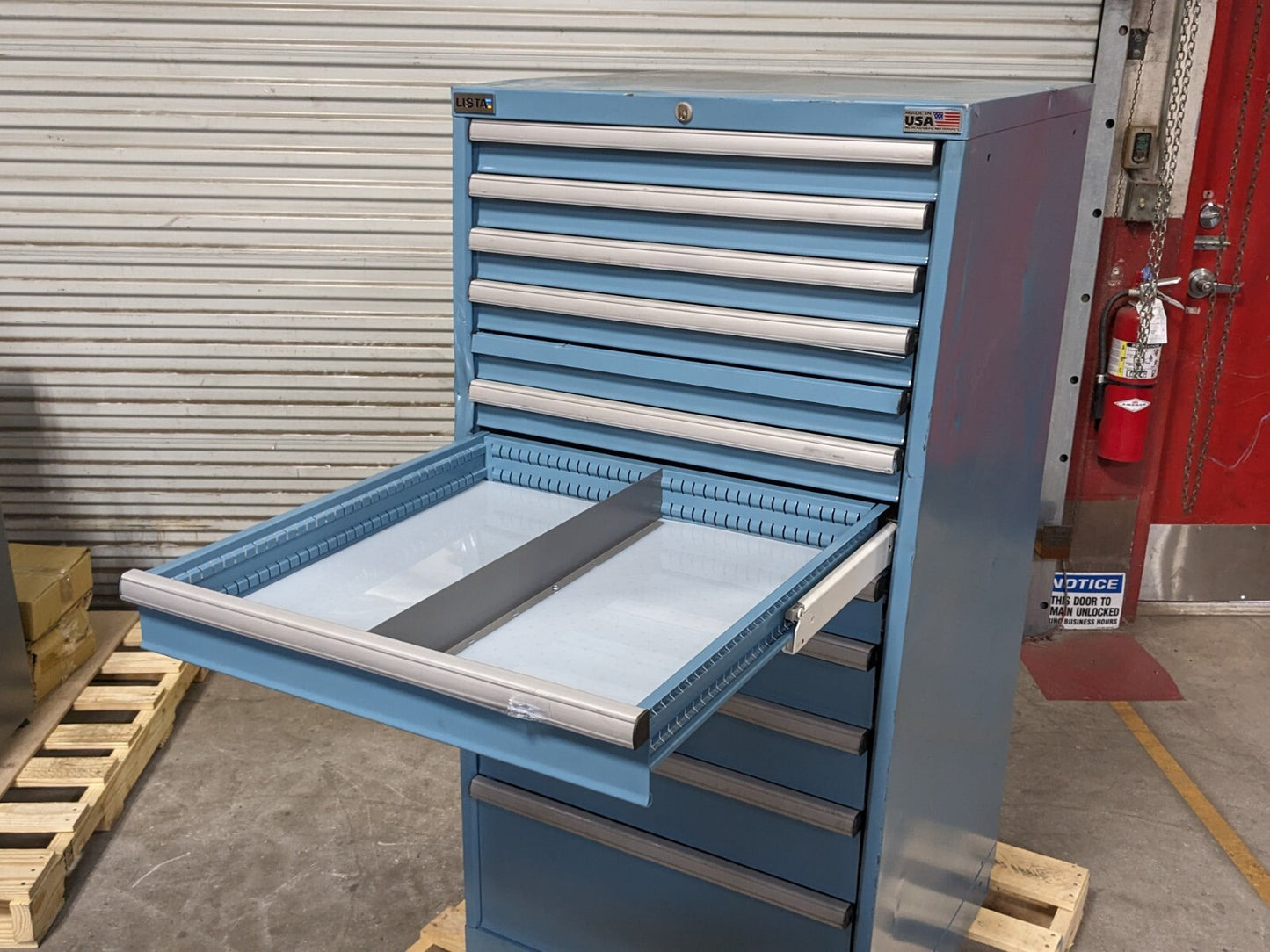 Lista 12 Drawer Modular Storage Cabinet 59 x 28 x 28 Steel Blue SCRATCH N DENT