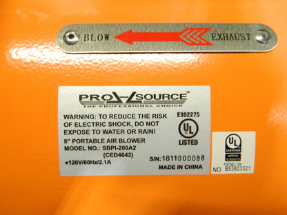 Pro-Source Blower CFM: 1588.5 120V SBPI-200A2 CED4642