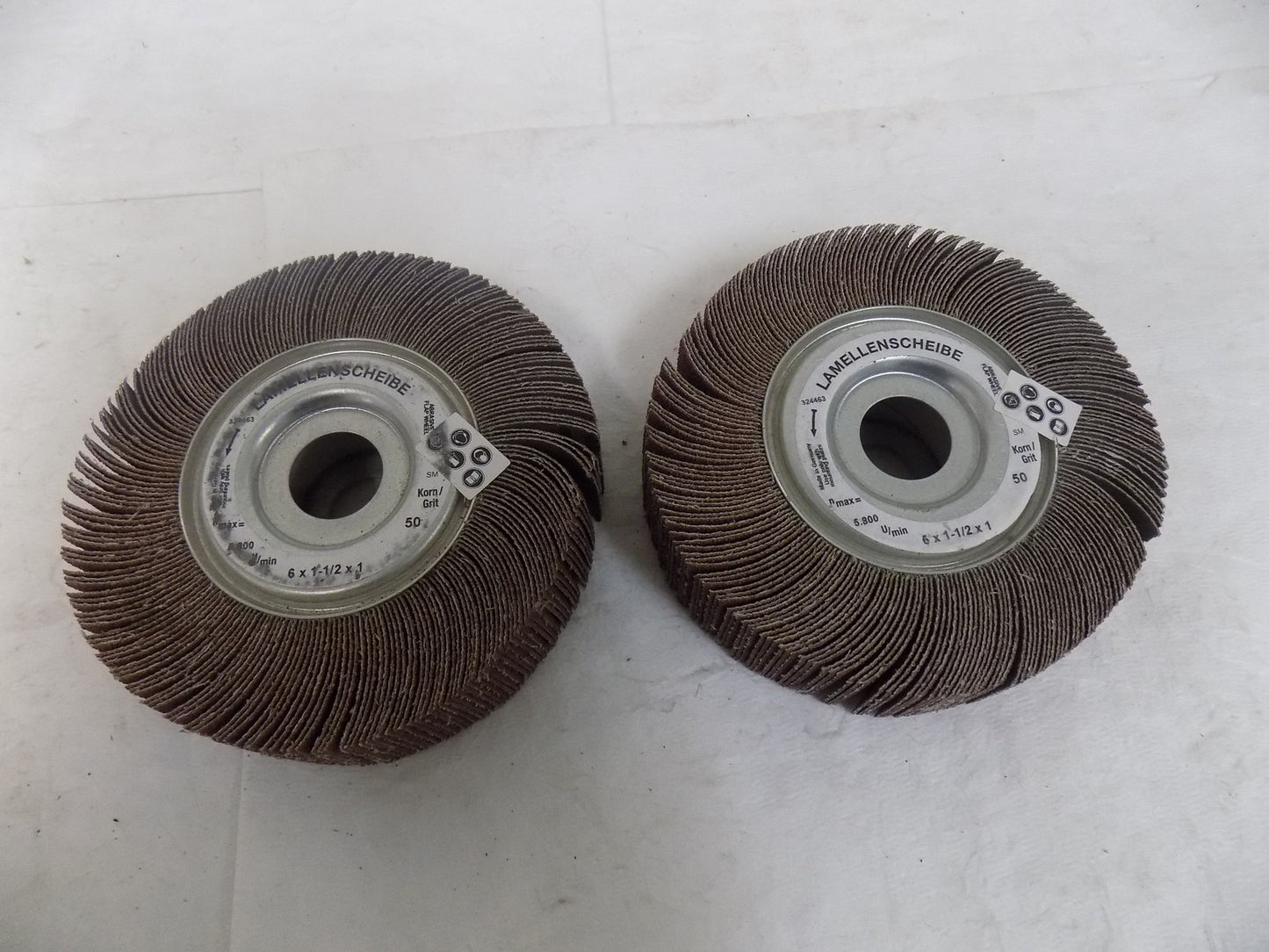 Lamellenscheibe Abrasive Flap Wheel 50 Grit 6" x 1-1/2" x 1" Lot