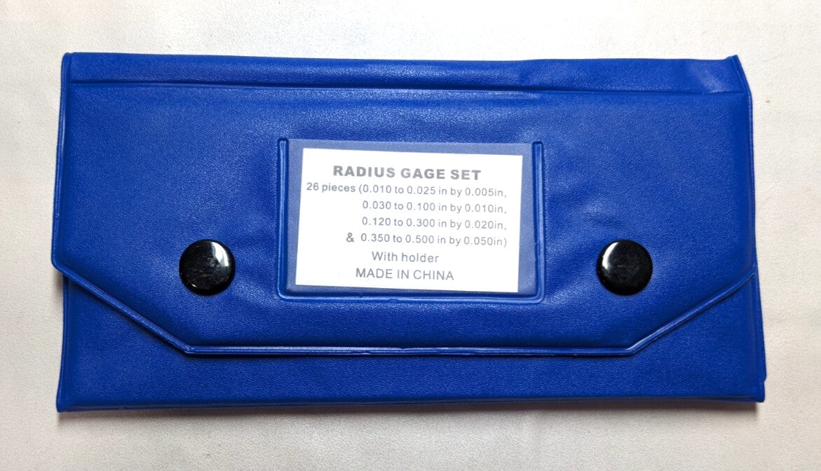 Radius Gage 26pc Set with Case  Steel  0.01 - 0.5" Radius  615-4126