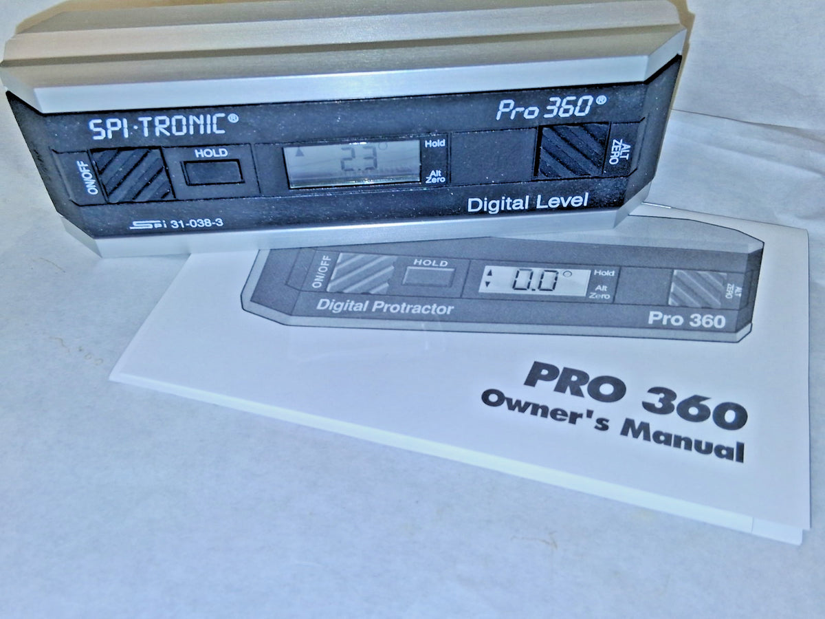 SPI Pro 360 Digital Level Angle Measurement Tool 0.10 dg Resolution 31-038-3