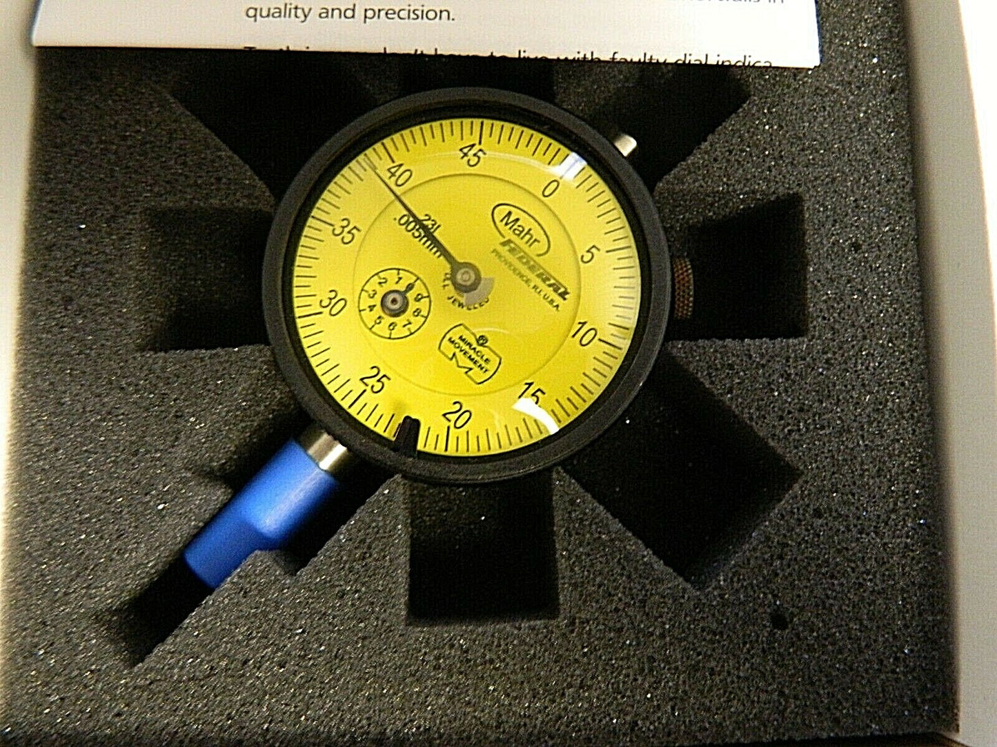 Mahr  1.250"x0.005"x0.500" Dial Indicator per ANSI/AGD Group 2.2014817