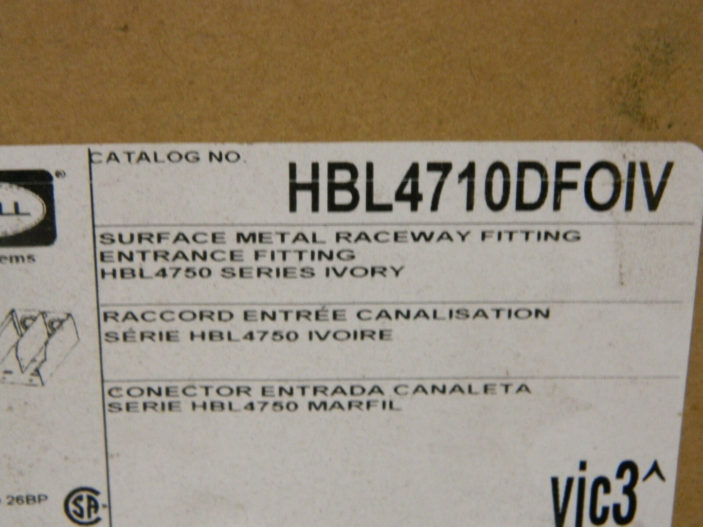 Hubbell-Kellems 6.76" L. x 4-3/4" W. x 2.66" H. Rectangular Raceway HBL4710DFOIV