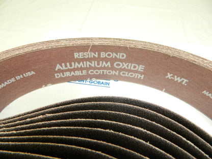 NORTON Abrasive Belt 2" W, 30" L, 60 Grit, Aluminum Oxide Qty 10 78072774447