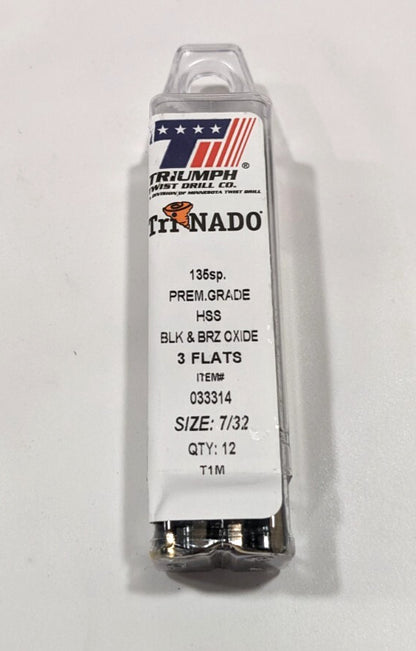 TRIUMPH TWIST DRILL   Drill Bit HSS 7/32" Dia 135 ° Point  033314  *12 PACK*