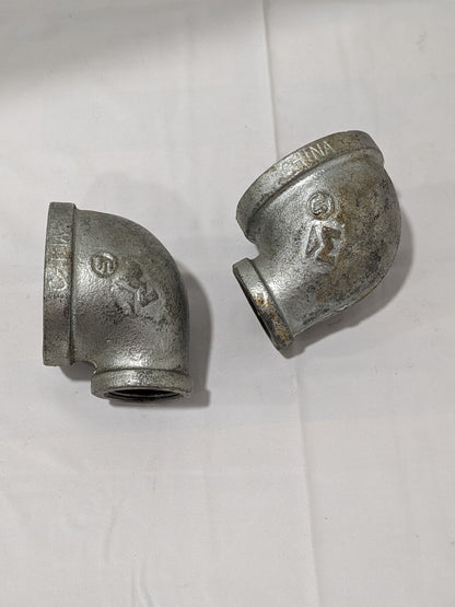 B&K MUELLER Malleable Iron Pipe 90 ° Reducing Elbow 2 x 1" Fitting Qty 2 510-185