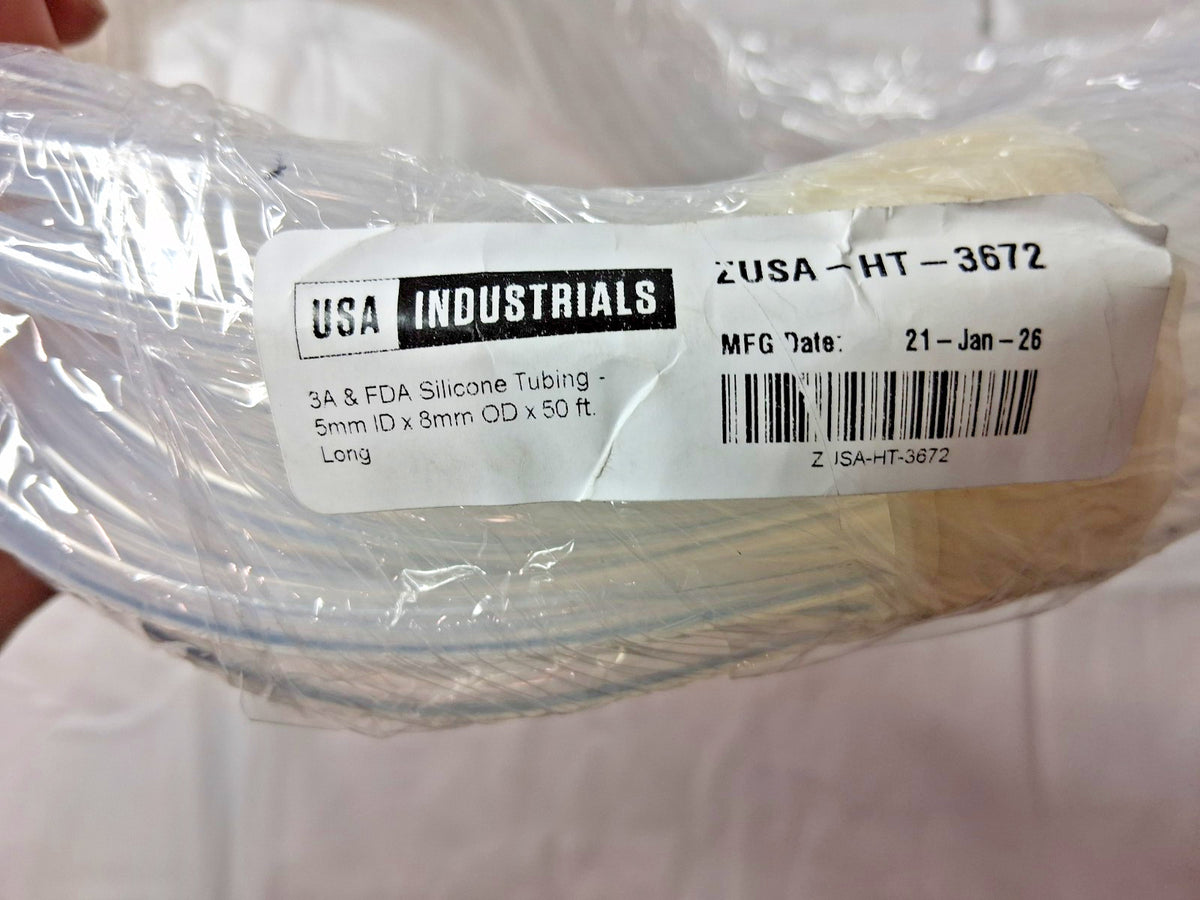Professional Silicone Tubing 5 mm ID 8 mm OD 50 ft Lg ZUSA-HT-3672