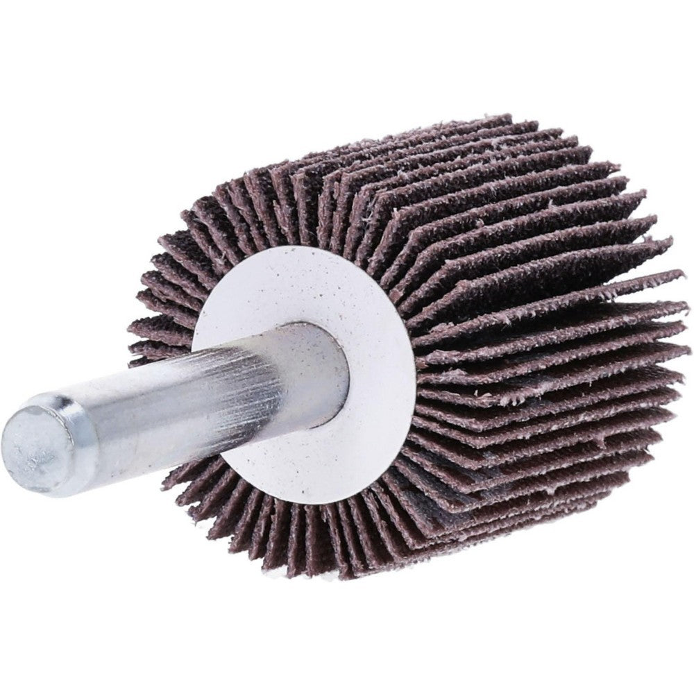 Merit Abrasives Mounted Flap Wheel: 1" Dia, 1" Face Width, 80 Grit AO