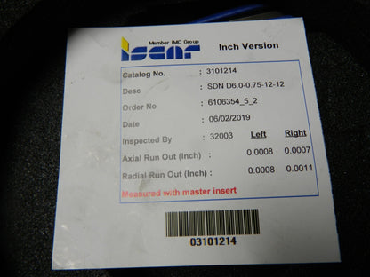 ISCAR Arbor Hole Connection, 3/4" Cutting 12 Tooth Indexable Slotting Cutter