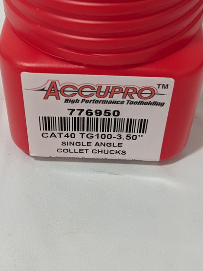 Accupro Collet Chuck: 3/64 to 1" Capacity, TG &amp; PG100 Collet, Taper Sha